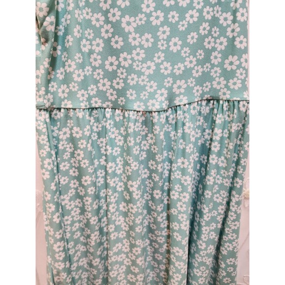 No Boundaries Girls Medium 7-9 Mint Green Dress Babydoll Floral Cottage Prairie - Picture 12 of 16